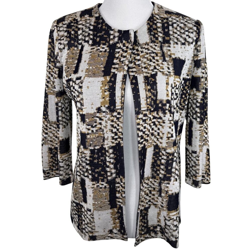 Misook Single Snap Open Front Cardigan, Small